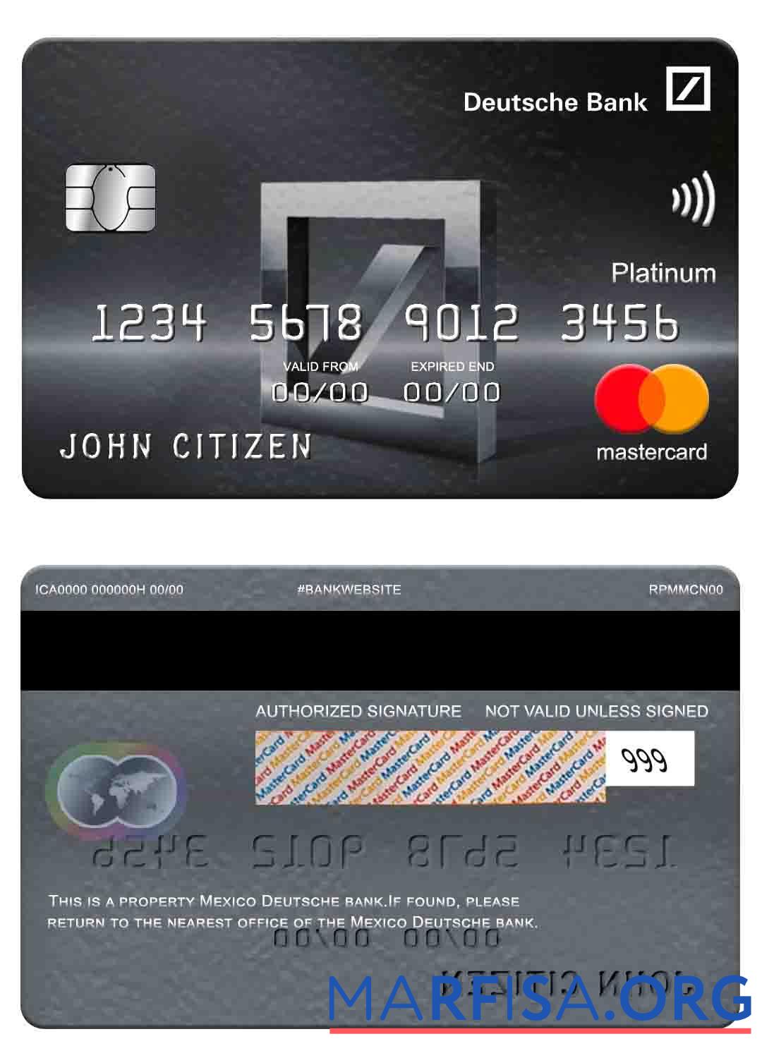 Realistic Mexico Deutsche bank mastercard platinum real example